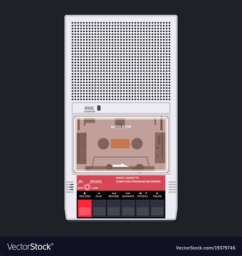 Cassette player 80s 90s Royalty Free Vector Image