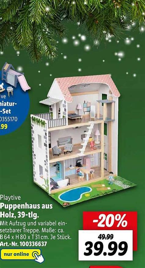 Playtive Puppenhaus Aus Holz 39 Tlg Angebot Bei Lidl 1Prospekte De