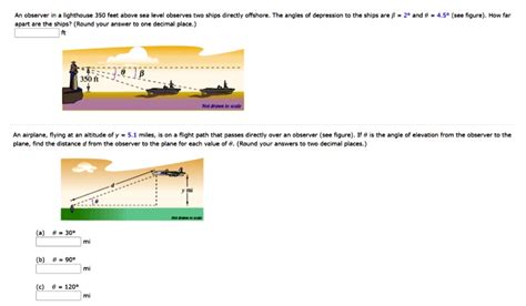 SOLVED An Observer In Lighthouse 350 Feet Above Sea Level Observes Two