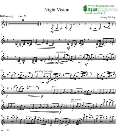 Lindsey Stirling Night Vision小提琴谱 雅筑清新乐谱