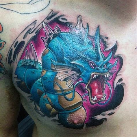 40 Gyarados Tattoo Designs For Men - Pokemon Ink Ideas