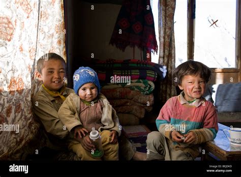 Children At Home Rangdom Village Zanskar India Stock Photo Alamy