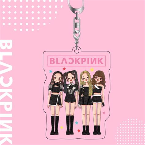 Keychain BLACKPINK Kpop Acrylic Double Sided Team LISA ROSE JENNIE