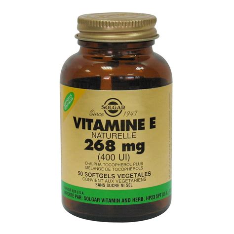 SOLGAR Vitamine E naturelle 268mg pot de 50 gélules végétales