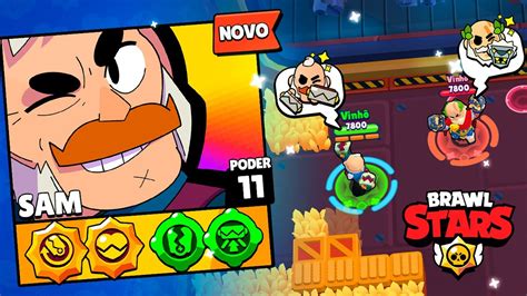 JOGUEI O NOVO BRAWLER SAM e ELE É SENSACIONAL BRAWL STARS YouTube