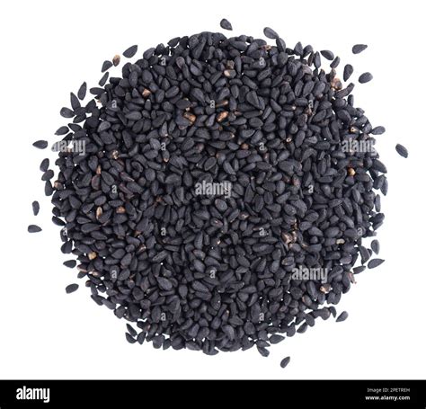 Black Cumin Seeds Isolated On White Background Heap Of Black Nigella