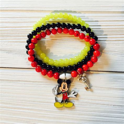 Mickey Mouse Charm Bracelet Set By Trendytrioboutique On Etsy Https