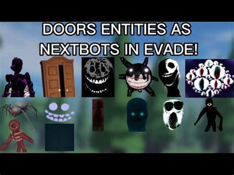 All Doors Entities As Nextbots In Evade Roblox Youtube