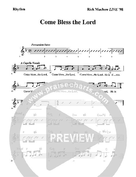 Come Bless The Lord Sheet Music PDF Rick Muchow PraiseCharts