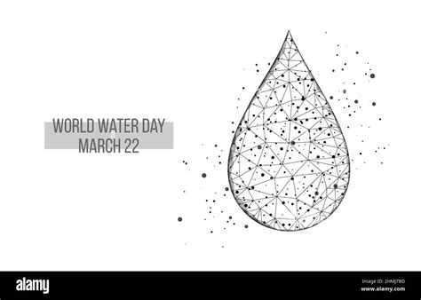 World Water Day Concept Banner Template With Glowing Low Poly Water