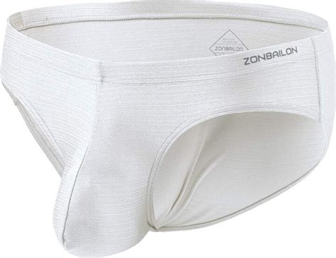 Zonbailon Mens Sexy Underwear Briefs Bulge Enhancing Pouch Silk Stretch Low Rise Big Ball Pouch