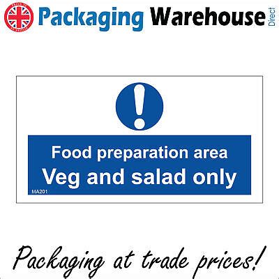 Ma Food Preparation Area Veg And Salad Only Sign Sink Wall Plaque