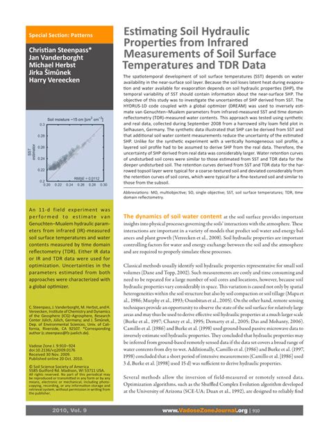 PDF Estimating Soil Hydraulic Properties From Infrared Measurements