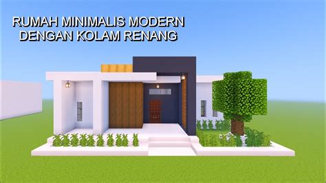 MINECRAFT TUTORIAL MEMBUAT RUMAH MINIMALIS MODERN DENGAN KOLAM RENANG