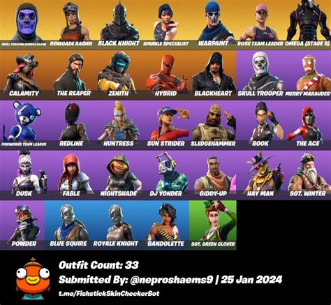 Renegade Raider Og Skull Trooper 33 Skins Omega Stage 5 Raiders