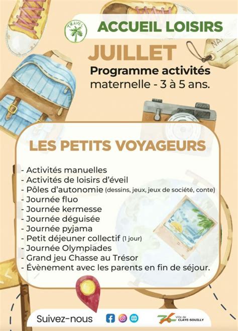 Programmes Activités Jeunesse été 2022 Mairie de Claye Souilly