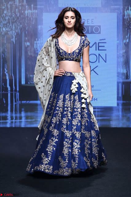 Disha Patani In Beautiful Blue Chania Choli Lehenga At Lakme Fashion