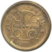 5 Centavos Leprosarium Coinage Colombia Numista