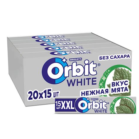 Orbit white XXL / Орбит Белоснежный Жевательная резинка, Нежная мята ...