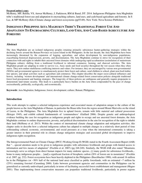 (PDF) Indigenous Philippine Aeta Magbukún tribe’s traditional forest ...