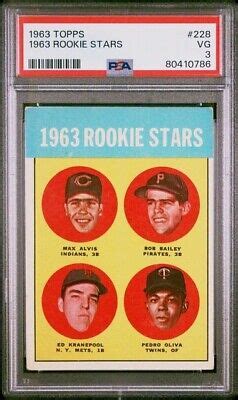 1963 Topps Pedro Tony Oliva Ed Kranepool Rookie 228 PSA Graded 3 VG EBay