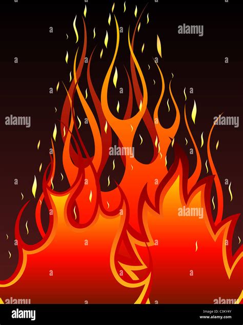 Inferno fire vector background for design use Stock Photo - Alamy