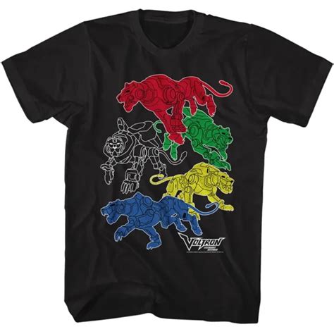 VOLTRON DESSIN ANIMÉ Defender De The Univers Coloré Lions Homme T Shirt