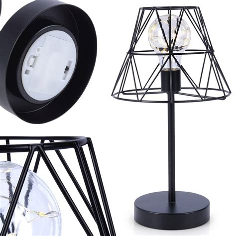 Lampa stołowa na baterię LED czarna 30 5 cm Sklep Kuchnioland pl