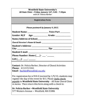 Fillable Online Westfield Ma All State Registration Form