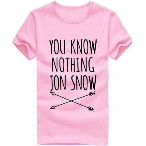 You Know Nothing Jon Snow T Shirt Mens Fashion Edgy Mens Winter