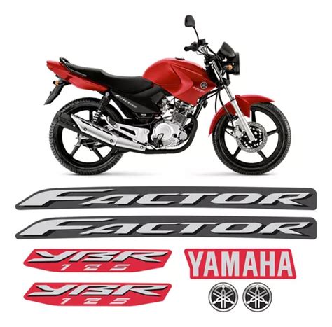 Adesivos Yamaha Ybr 125 Factor 2009 Moto Vermelha Emblemas MercadoLivre