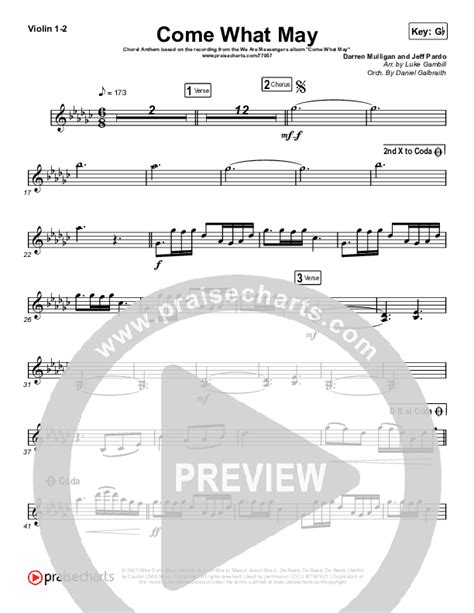 Come What May Choral Anthem Satb Violin Sheet Music Pdf We Are Messengers Arr Luke Gambill