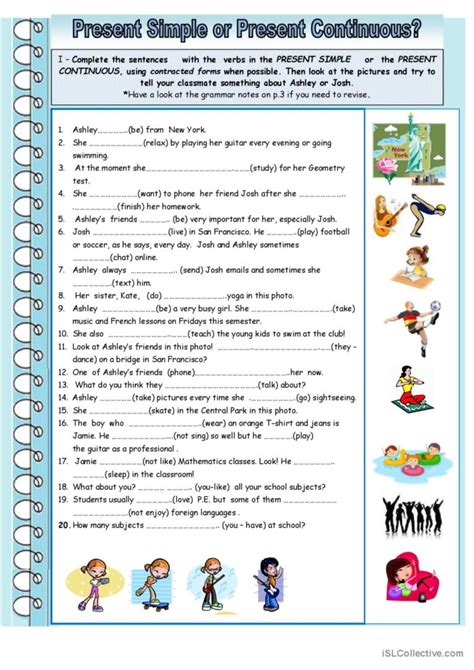 Present Simple Or Present Continuous English Esl Worksheets Pdf And Doc