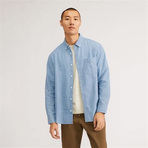 The Relaxed Organic Chambray Shirt Mid Rechambray Everlane