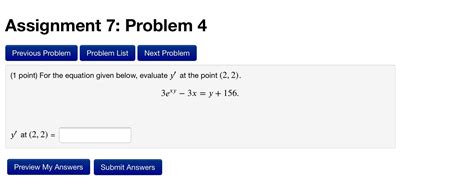 Solved Assignment 7 Problem 4 1 Point For The Equation