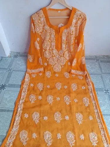 Lucknowi Libas Fabric Georgette Gaala Booti Chikankari Only Gotapatti