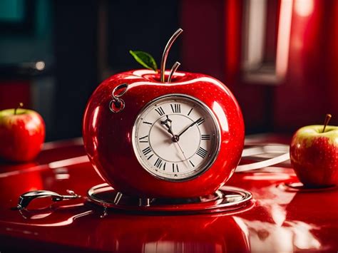 Apple Alarm Clock Premium Ai Generated Image