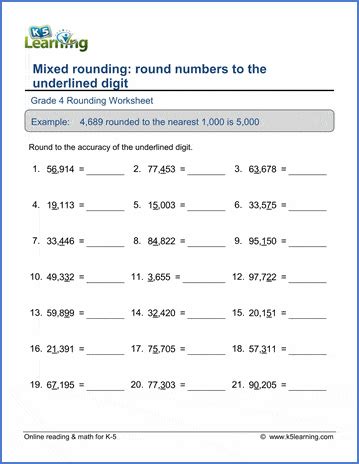 Rounding Number Worksheet Online