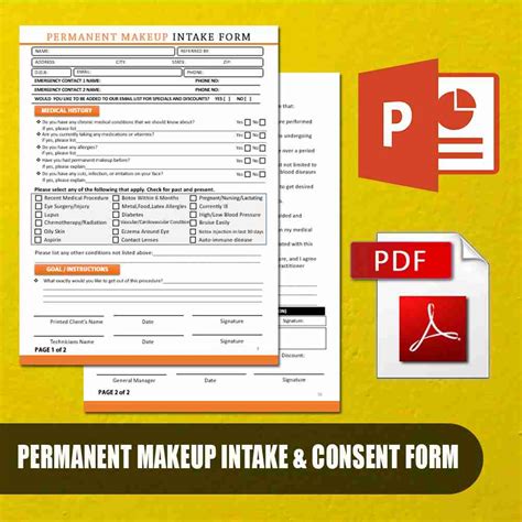 Printable Permanent Makeup Consent Intake Forms Template