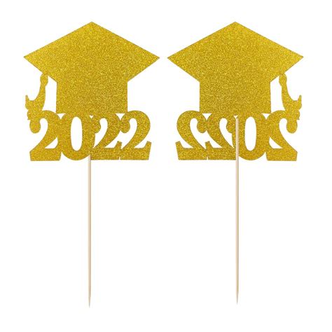 Buy 2022 Graduation Party Centerpiece Sticks 10 Pack Double Sided Gold