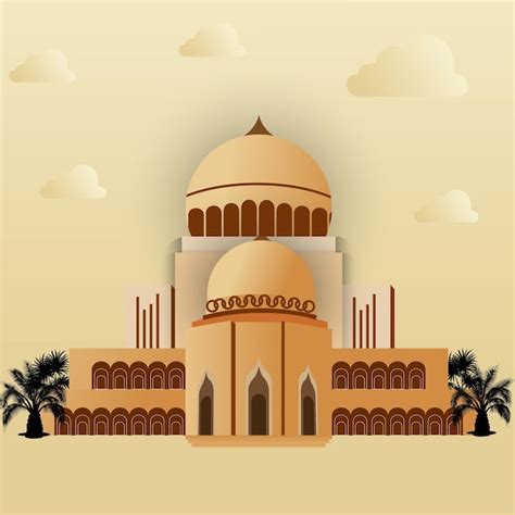 Vetor masjid ilustração mesquita islâmica mesquita 3d Vetor Premium