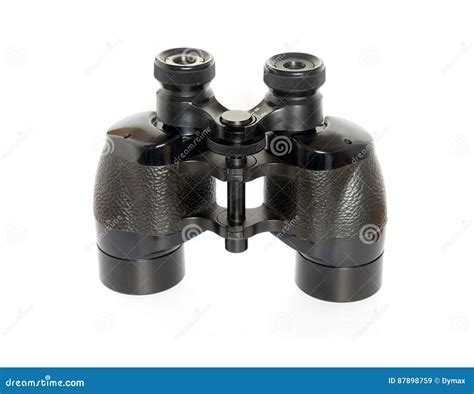 Old Prism Binoculars Front View Isolated On White Stock Image Image