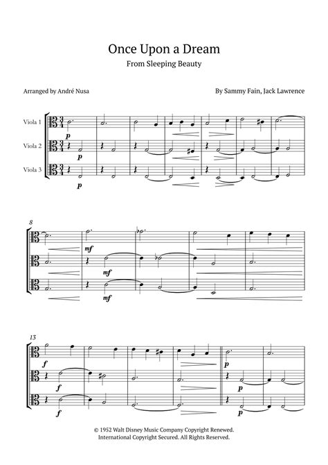 Once Upon A Dream Arr André Nusa Sheet Music Jack Lawrence