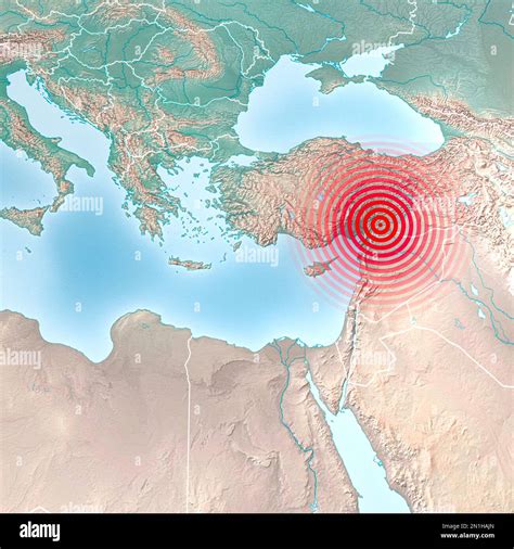 Carte Du Tremblement De Terre En Turquie Et En Syrie Shake Les