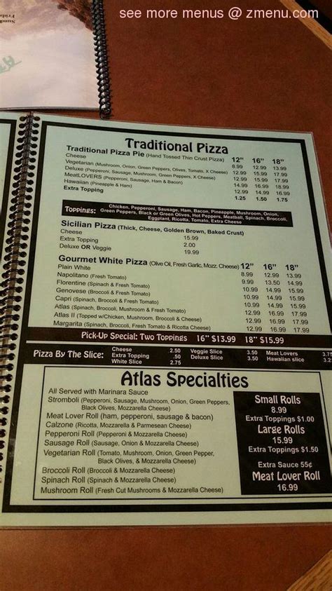 Menu At Atlas Pizza Pizzeria Chesapeake