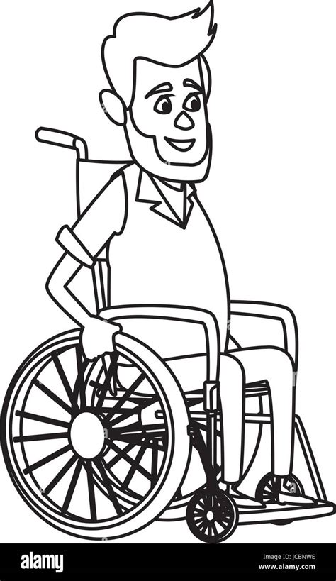 old man character disabled sitting in wheelchair image Stock Vector ...