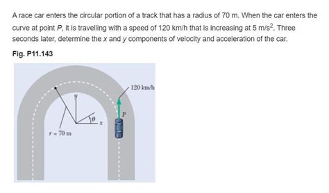 Solved A Race Car Enters The Circular Portion Of A Track Chegg