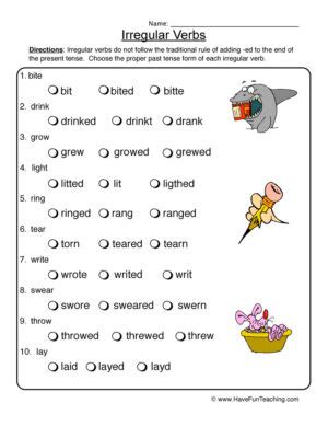 Finding Irregular Verbs Worksheet Have Fun Teaching Worksheets Library