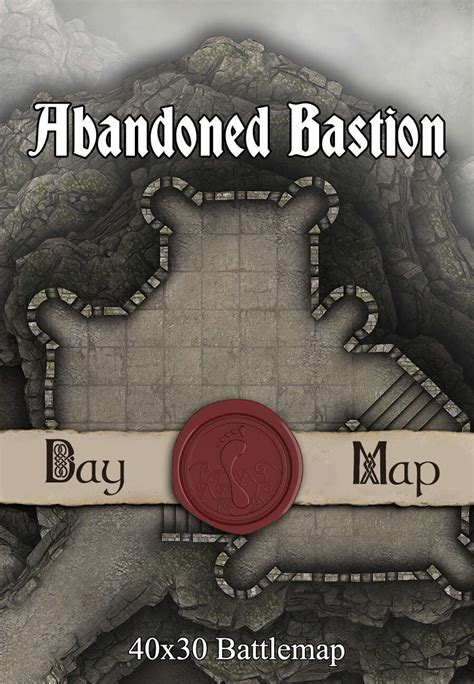 40x30 Battlemap Abandoned Bastion Seafoot Games Castles Manors