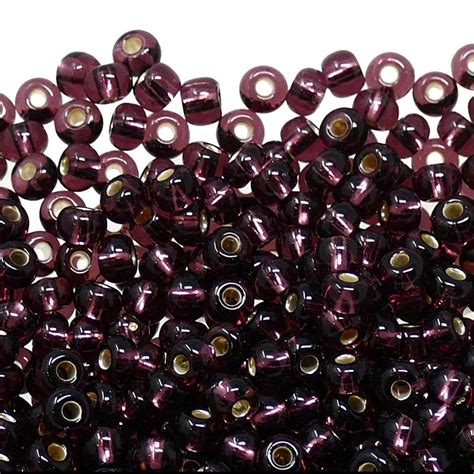 Preciosa Seed Beads 6 0 Silver Lined Purple 20g Beads And Beading